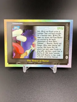 EP22 THE TOWER OF TERROR - BLUE LOGO - NON-HOLO - TOPPS POKEMON TV CARD - Image 2