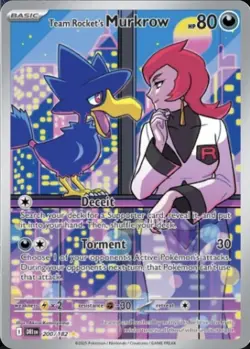 Team Rocket's Murkrow 200/182, Illustration Card, Destined Rivals, Pokemon - Image 1