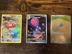 Pokemon Cards Full Art Paldea Bundle of 3- Paras GG32, Rabsca 215, Wooper 221 - Image 1