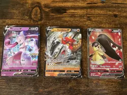 Rare Pokemon Cards Bundle of 3- Mewtwo V Pokemon Go, Decidueye-H V, and Mawile V - Image 1
