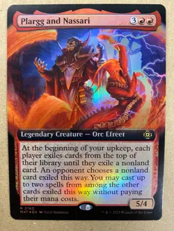 MTG 1x FOIL EXTENDED ART Plargg and Nassari # 160 March of Machines Magic x1 NM - Image 1