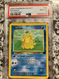 VINTAGE 1st Edition Team Rocket, PSA graded NM-MINT Pokemon Psyduck - Image 1