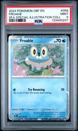 2024 POKEMON OBF EN-OBSIDIAN FLAMES #056 FROAKIE PSA 9 - Image 1