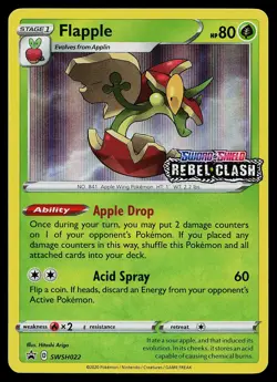 Pokemon Card - Flapple (Prerelease) Sword & Shield Promo SWSH022 Holo - Image 1