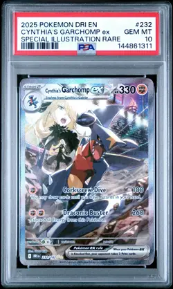 Pokemon TCG Cynthia's Garchomp EX Card 232/182 Destined Rivals PSA 10 GEM MINT - Image 1