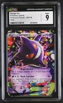 CGC 9 GENGAR EX 34 XY PHANTOM FORCES POKEMON MINT - Image 1
