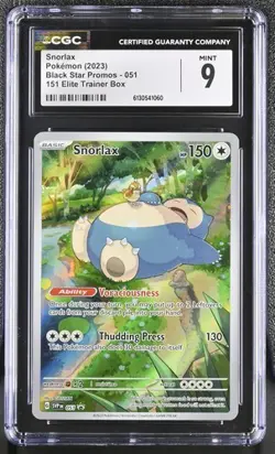 CGC 9 Pokemon English Snorlax 051 2023 Black Star Promos - Image 1