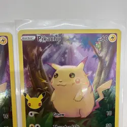 Pikachu 005/025 Holo Rare Celebrations Pokemon Near Mint X 3 - Image 5