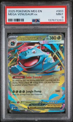 2025 POKEMON MEG EN-MEGA EVOLUTION #003 MEGA VENUSAUR EX PSA 9 - Image 1