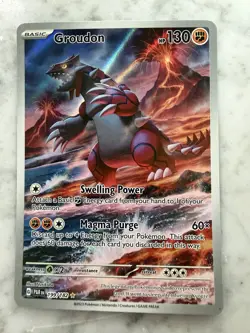 Pokemon TCG Paradox Rift Groudon Ilustration Rare 199/182 NM - Image 1