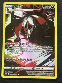Pokemon Thievul GG17/GG70 Crown Zenith Ultra Rare Holo 100HP - Image 1
