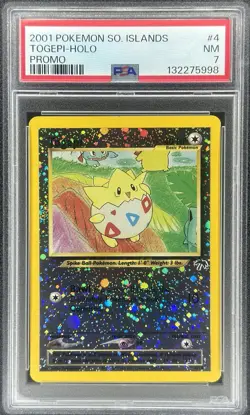 2001 Pokemon Southern Islands Togepi Holo Promo w/ Swirl #4/18 (PSA 7) - Image 1