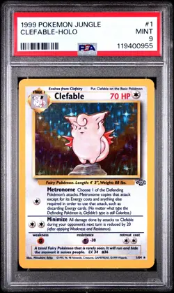 1999 POKEMON JUNGLE 1 CLEFABLE-HOLO PSA 9 - Image 1