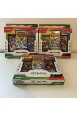 Pokemon TCG: First Partner Illustration Collection Series 1 - New & Sealed X3 - Image 1