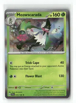 Meowscarada 015/198 Rare Scarlet & Violet Pokemon Holo Near Mint - Image 1