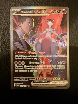 Team Rocket's Mewtwo ex 231/182 SIR Destined Rivals Pokemon TCG - Make Offer! - Image 1