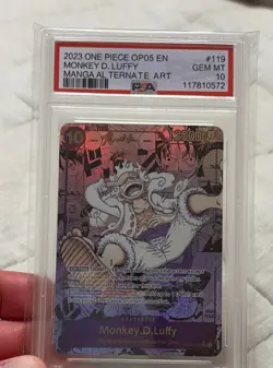 Namco 2023 One Piece Monkey.D.Luffy OP05-119 Secret Rare Foil PSA 10 - Image 1