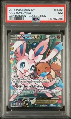 2016 POKEMON XY GENERATIONS RADIANT COLLECTION #RC32 FA/SYLVEON EX RADIANT PSA 7 - Image 1