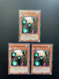 Yugioh Royal Magical Library SD6-EN010 1st Edition Common Damaged X3 - Image 1