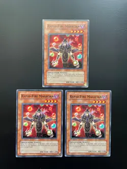 Yugioh Rapid-Fire Magician SD6-EN016 Common 1st Edition Damaged X3 - Image 1