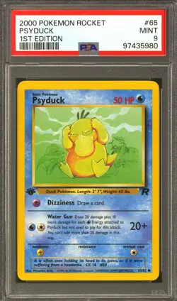 Pokemon Team Rocket 1st Edition Psyduck 65/82 PSA 9 - Image 1