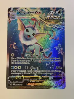Pokemon Vaporeon VMAX SWSH182 Sword & Shield Promo Full Art Holo Oversized Card - Image 1