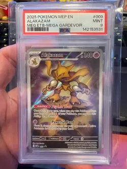 ALAKAZAM #009 BLACK STAR PROMO MEGA ETB GARDEVOIR 2025 POKEMON MEP PSA 9 - Image 1