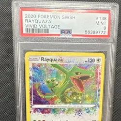 Pokemon Rayquaza PSA 9 Mint Amazing Rare Vivid Voltage 138/185 Holo 2020 - Image 1