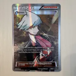 Pokemon Steven Full Art Ultra Rare Trainer Holo 95/98 XY Ancient Origins - Image 1