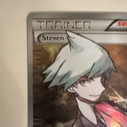 Pokemon Steven Full Art Ultra Rare Trainer Holo 95/98 XY Ancient Origins - Image 5