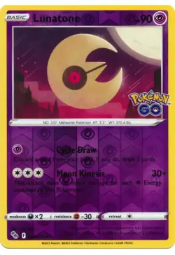 Lunatone - 034/078 - Reverse Holo Uncommon Pokemon GO Pokemon TCG NM - Image 1
