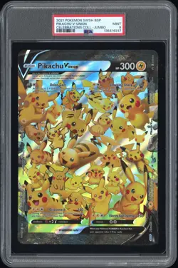 2021 POKEMON SWSH BLACK STAR PROMO CELEBRATIONS COLL-TAG PIKACHU V-UNION PSA 9 - Image 1