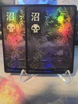 (X2) Swamp (297) - JP Full Art Kamigawa: Neon Dynasty Foil - Image 1