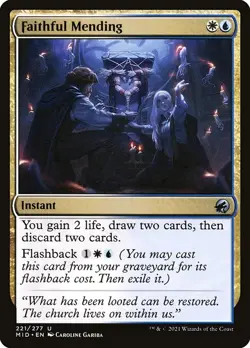 [MTG] Faithful Mending (221) (MID) LP-HP - Image 1