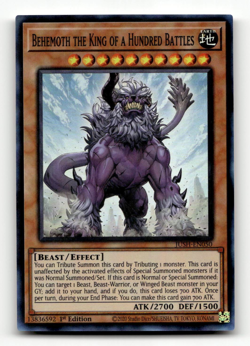 Yugioh Behemoth the King of a Hundred Battles (Super Rare) - Justice Hunters - Image 1