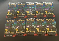 New 2024 Pokemon TCG Trick Or Trade 10 Booster Pack Bundle Lot 30 Total Cards - Image 1