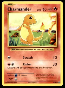 Charmander 9/108 Common Evolutions Pokemon Lightly Played - Image 1