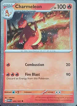 Pokemon TCG Charmeleon Scarlet & Violet Promo Cosmos Holo-151 005/165 - Image 1
