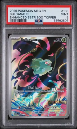 2025 Pokemon Mega Evolution Enhanced Box Topper BULBASAUR #133 PSA 9 - Image 1