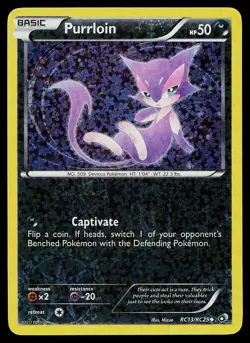 Pokemon Card - Purrloin Legendary Treasures: Radiant Collection RC13/RC25 Holo - Image 1