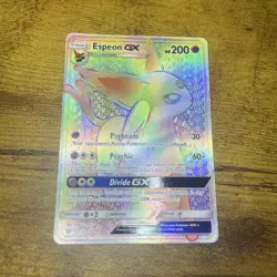 2017 Pokemon Sun & Moon *secret rare* Holo Rainbow Espeon GX Full Art 152/149 - Image 2