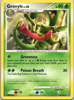 Pokemon TCG Grovyle 40/106 Great Encounters NM - Image 1