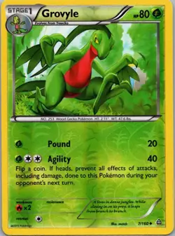 Pokemon TCG Grovyle 7/160 Primal Clash Rev Holo NM - Image 1