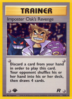 Imposter Oak's Revenge 76/82 Uncommon Team Rocket Pokemon Unlimited MP - Image 1