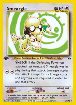 Smeargle 30/75 Rare Neo Discovery Pokemon Unlimited Moderately Played - Image 1