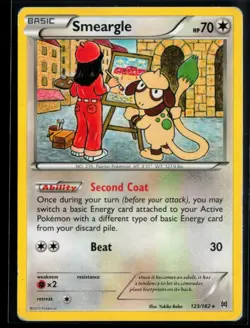 2015 XY - BREAKthrough Smeargle #123 Non Holo Rare Pokemon Card - Image 1