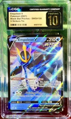 🐧❄CGC Prestige 10!!! Empoleon V Pokemon (2021) Black Star Promos - SWSH108 - Image 1