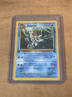 Vintage Pokemon Fossil Omastar 1st Edition 40/62 Uncommon LP - Image 1