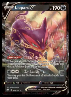Liepard V 104/198 Holo V Rare Chilling Reign Pokemon TCG NM - Image 1