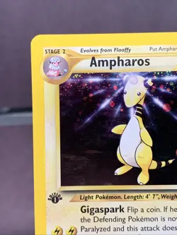 Pokemon TCG 1st Edition Ampharos 1/111 Neo Genesis Holo Rare VTG WOTC 2000 Swirl - Image 2